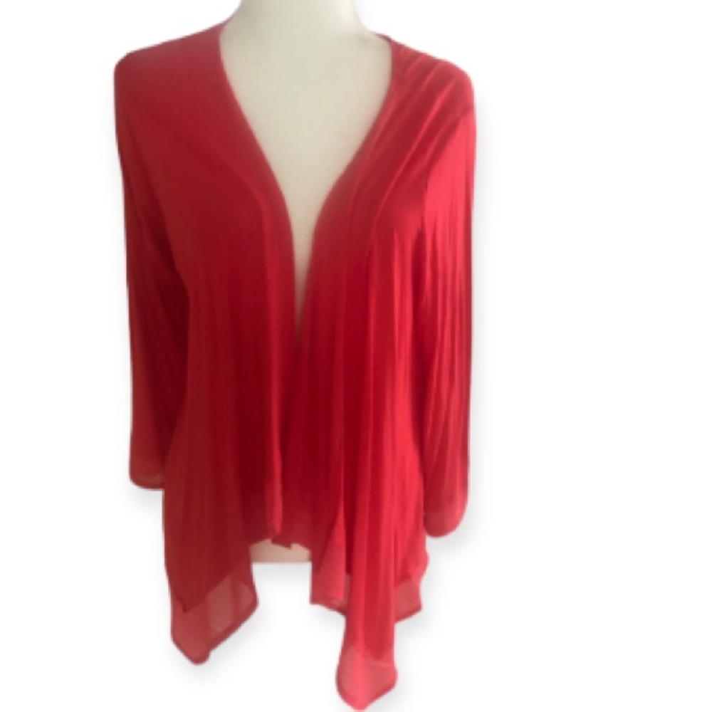 Designer Cardigan sheer hem Orange Fashion Village NWT